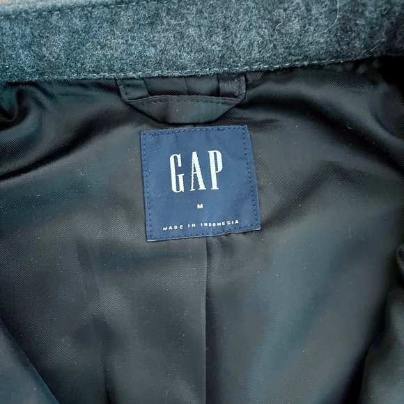 Gap Wool Blend Moto Biker Gray Jacket Size: Medium - Picture 3 of 10